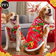 摩達客寵物_新年喜洋洋大花棉襖背心大狗服飾(變身系列中大型犬適用)多尺寸可選 3XL