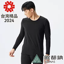 【ATUNAS 歐都納】男款石墨烯蓄熱圓領內著衣A1UCDD01M- XL 黑