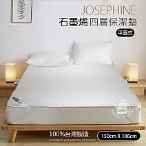 【JOSEPHINE約瑟芬】MIT台灣製 石墨烯四層超薄保潔墊/平面式(150x186cm) 8468