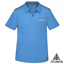 【ATUNAS 歐都納】男款POLARTEC POWER DRY吸濕排汗透氣快乾短袖POLO衫/大尺碼A1PS2501M- M 藍