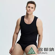 【ATUNAS 歐都納】男款零著感抑菌機能無袖背心內著A1UCCC03M- M 黑