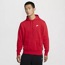 NIKE AS M NK CLUB FT PO HOODIE 男連帽上衣-FN3867657 L 紅色