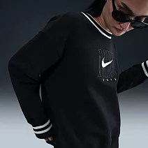 NIKE AS W NSW PHNX FLC GX OS LNG C 女圓領套頭衫-HJ0950010 M 黑色