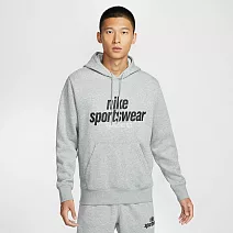 NIKE AS M NK CLUB BB PO HDY NSW GFX 男連帽上衣-HJ2160063 M 灰色