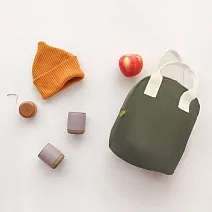 【加拿大Fluf有機棉】拉鍊隨手袋- 橄欖綠