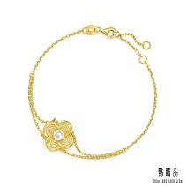 【點睛品】珍珠四葉草 黃金手鍊