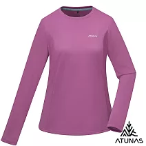 【ATUNAS 歐都納】女款輕薄透氣抑菌抗臭長袖排汗T恤/大尺碼A6TS2520W*- S 桃紫