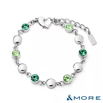 &MORE愛迪莫 Galaxy Shining 星河鍺手鍊 白鋼-  幽谷綠