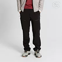 ADISI 男POWER SHIELD PRO高機能抗風透氣保暖褲 AP2421049 (S-XL)｜高抗水 撥水 快乾 耐磨 彈性 神褲 登山褲 S 黑色/黑拉鏈