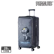 【SNOOPY 史努比】28吋3D飛行款行李箱- 黑