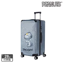 【SNOOPY 史努比】28吋3D飛行款行李箱- 藍灰