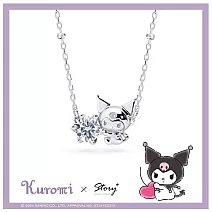 【客製品】STORY 故事銀飾 - Kuromi 莫桑鑽系列-酷洛米莫桑石單鑽純銀項鍊 正常16吋