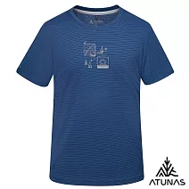【ATUNAS 歐都納】男款循環排汗透氣短袖T恤/大尺碼A8TS2526MC*- M 靛藍
