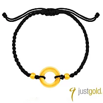 【Just Gold 鎮金店】金圓滿-黑 黃金手繩(網路限定)