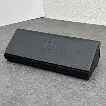 seoul show首爾秀 全鐵立體三角皮質硬殼防壓墨鏡老花近視太陽眼鏡盒  黑色