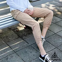 【ATUNAS 歐都納】女款蚊瘋不動彈性長褲A1PA2513W- S 蜜茶棕