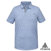 【ATUNAS 歐都納】男循環酷涼節能抑菌短袖POLO衫/大尺碼A1PS2507MC- M 麻花軍藍