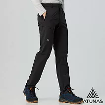 【ATUNAS 歐都納】男款蚊瘋不動彈性長褲A1PA2516M- M 黑