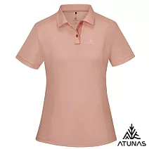 【ATUNAS 歐都納】女循環酷涼節能抑菌短袖POLO衫/大尺碼A1PS2508WC- S 蜜桃粉