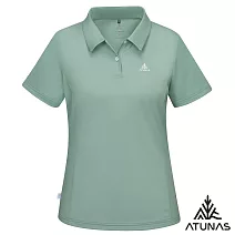【ATUNAS 歐都納】女款排汗抗菌短袖POLO衫/大尺碼A6PS2528W*- S 霧綠