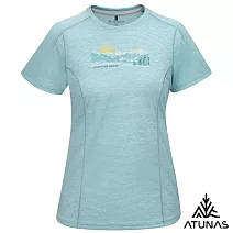 【ATUNAS 歐都納】女款循環酷涼節能抑菌短袖T恤/涼感衣A1TS2511WC- S 麻花藍