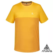 【ATUNAS 歐都納】男款循環酷涼節能抑菌短袖T恤/涼感衣/大尺碼A1TS2506MC- M 棕黃