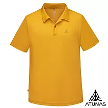 【ATUNAS 歐都納】50週年限定款 男款透氣抑菌抗臭短袖排汗POLO衫/大尺碼 A6PS2527M*- M 陽光黃