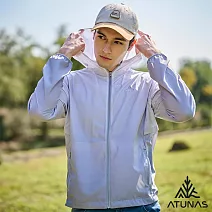 【ATUNAS 歐都納】男款ALL LOVE再生蚊瘋不動外套/涼感輕薄/防曬透氣外套A6GA2513MR- M 漸層淺灰