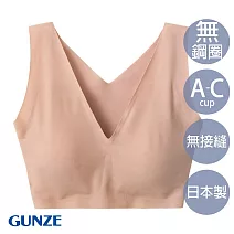 【日本GUNZE】舒適無痕有機棉混無鋼圈內衣 M 膚
