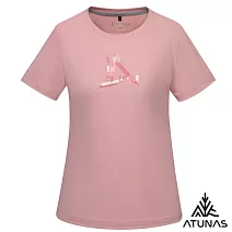【ATUNAS 歐都納】女款排汗透氣短袖T恤/圖T/大尺碼 A8TS2528W- S 霧粉