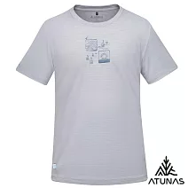 【ATUNAS 歐都納】男款循環排汗透氣短袖T恤/大尺碼A8TS2526MC*- M 淺灰