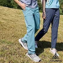【ATUNAS 歐都納】男款蚊瘋不動彈性長褲A1PA2516M- M 霧藍綠