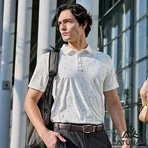 【ATUNAS 歐都納】男循環酷涼節能抑菌短袖POLO衫/大尺碼A1PS2511MC- M 白印花