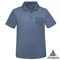 【ATUNAS 歐都納】男款款循環ATUNAS-TEX吸濕排汗短袖POLO衫/大尺碼A2PS2532MC- M 靛藍