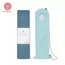 【Mukasa】TPE折疊瑜珈墊 6mm (12摺) - 冰湖藍 + 瑜珈墊束口背袋 - 露草藍