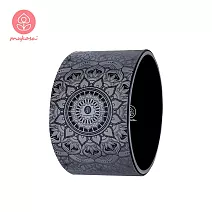 【Mukasa】PU寬版瑜珈輪 - 黑/曼陀羅 - MUK-24509