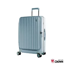 【CROWN 皇冠】BOXY 26吋 前開式防盜拉鍊/ 鋁框拉桿箱- 鼠草綠色