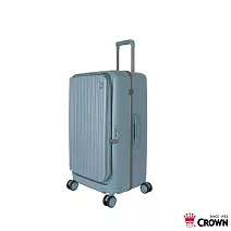 【CROWN 皇冠】BOXY 26吋 前開式防盜拉鍊/ 鋁框前開胖胖箱-鼠草綠色