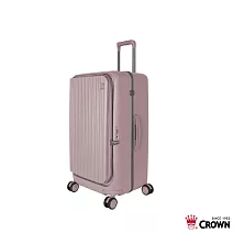 【CROWN 皇冠】BOXY 26吋 前開式防盜拉鍊/ 鋁框前開胖胖箱-粉色