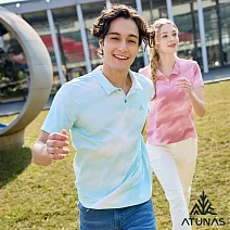 【ATUNAS 歐都納】男款ATUNAS-TEX短袖POLO衫/吸濕排汗/防曬透氣/大尺碼A2PS2531M- M 漸層藍