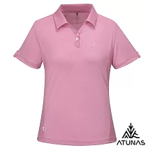 【ATUNAS 歐都納】女款循環ATUNAS-TEX短袖POLO衫/吸濕排汗/防曬透氣/大尺碼A2PS2536WC- S 霧粉