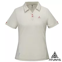 【ATUNAS 歐都納】女款循環ATUNAS-TEX短袖POLO衫/吸濕排汗/防曬透氣/大尺碼A2PS2536WC- M 灰米
