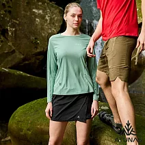 【ATUNAS 歐都納】女款彈性透氣休閒運動短褲裙A1PA2528W- S 黑