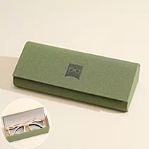 seoul show首爾秀 布紋全鐵立體三角硬殼防壓墨鏡老花近視太陽眼鏡盒  橄欖綠