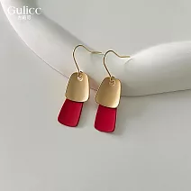 【Gulicc】耳環 簡約百搭氣質耳勾 紅金