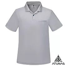 【ATUNAS 歐都納】男款ATUNAS-TEX短袖POLO衫/吸濕排汗/防曬透氣/大尺碼A2PS2533M- M 灰