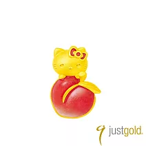 【Just Gold 鎮金店】繽紛果漾派對 黃金串珠(蜜桃Kitty)
