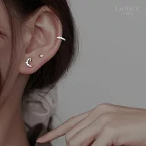 【Gulicc】耳環 個性簡約 星月不對稱耳環