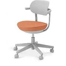 KOKUYO Pallo 日系質感人體工學辦公椅(標準腳/PVC椅背)- 撞色(灰/南瓜橘)