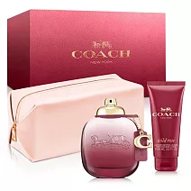 Coach 曠野玫瑰女性淡香精三入禮盒(淡香精90ml+身體乳100ml+盥洗包)